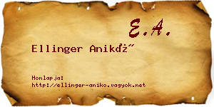 Ellinger Anikó névjegykártya